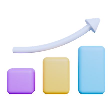 Growth Up Chart  3D Icon