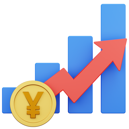 Growth Yen Money 3D Icon