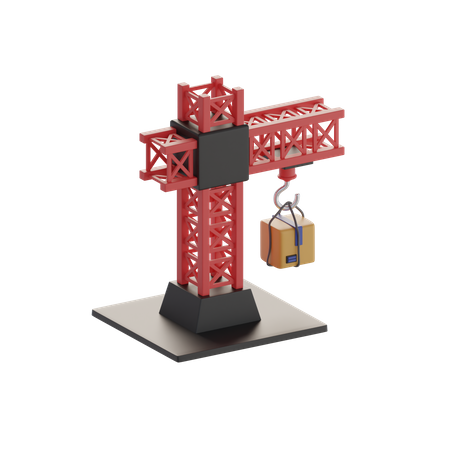 Grua torre con cajas  3D Icon