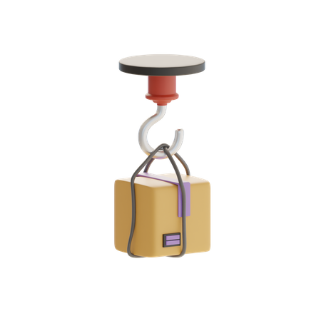 Grue de chargement avec boîte  3D Icon