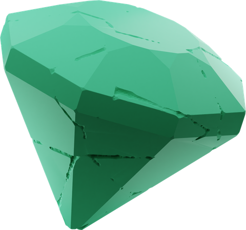 Grüner Diamant  3D Illustration