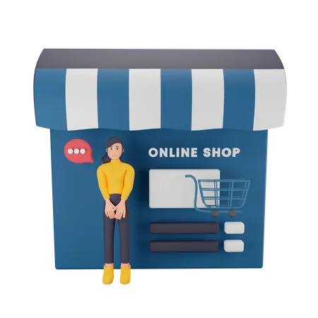 Gründung eines Online-Shopping-Unternehmens mit Kundensupport  3D Illustration