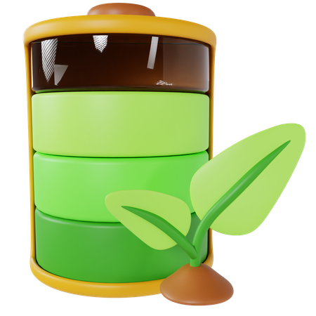 Grüne Batterie  3D Icon