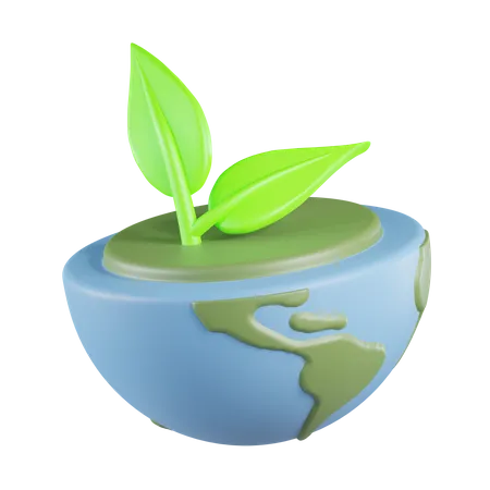 Grüne Erde  3D Icon