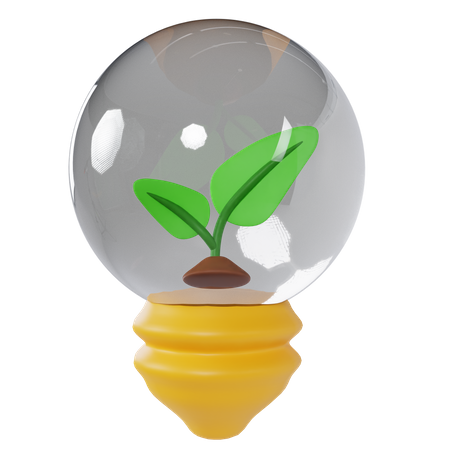 Grüne Glühbirne  3D Icon