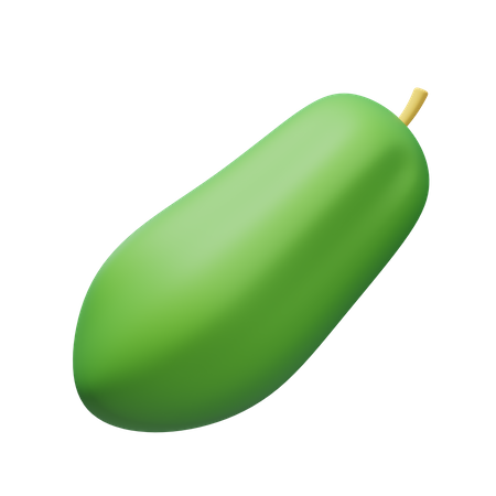 Grüne Papaya  3D Illustration