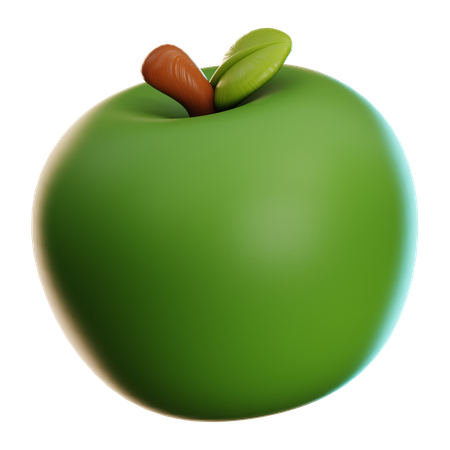 Grüner Apfel  3D Icon