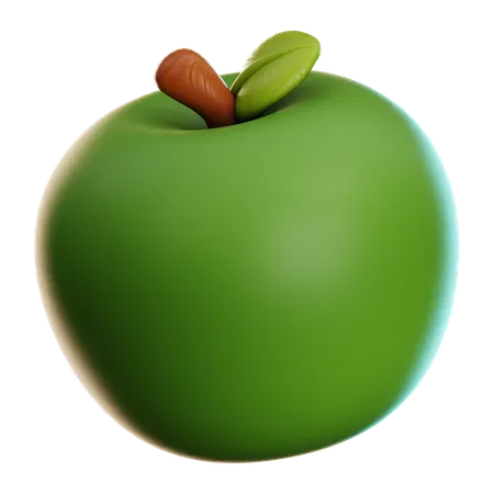 Grüner Apfel  3D Icon