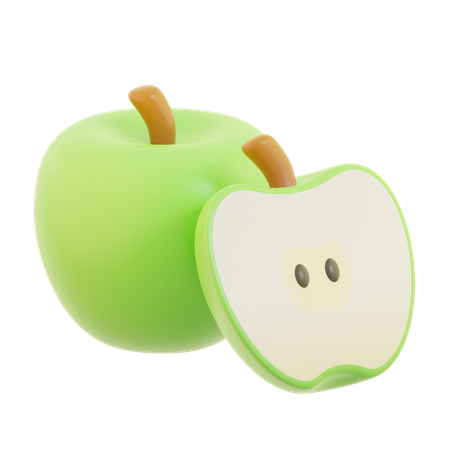 Grüner Apfel  3D Icon