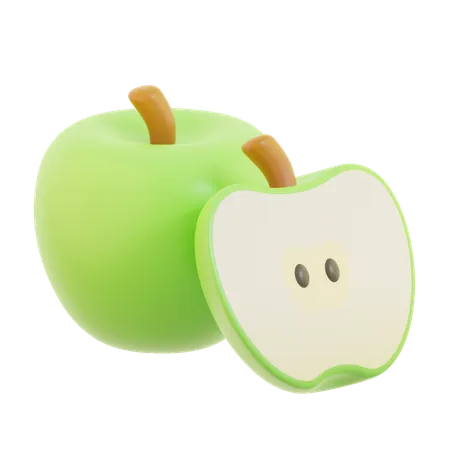 Grüner Apfel  3D Icon