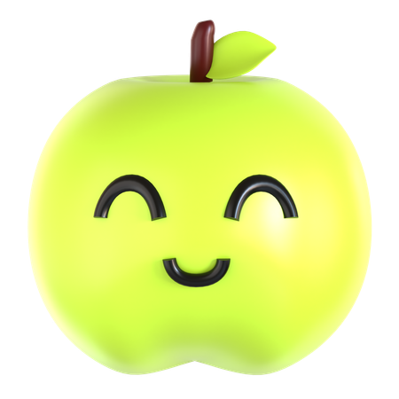 Grüner Apfel  3D Icon