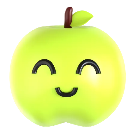 Grüner Apfel  3D Icon