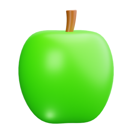 Grüner Apfel  3D Icon