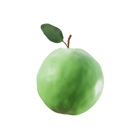 Grüner Apfel  3D Illustration