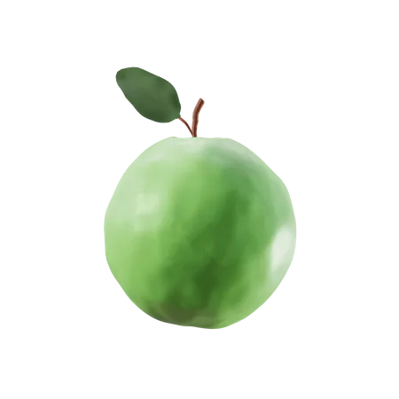 Grüner Apfel  3D Illustration