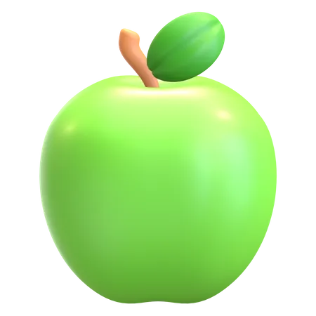 Grüner Apfel  3D Illustration