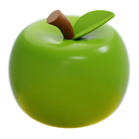 Grüner Apfel Obst  3D Icon