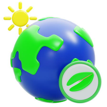 Grüner Globus  3D Icon