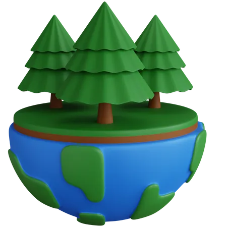 Grüner Globus  3D Icon