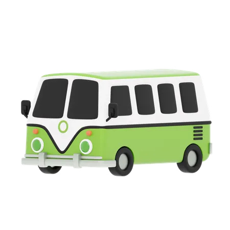 Grüner Kleinbus  3D Icon