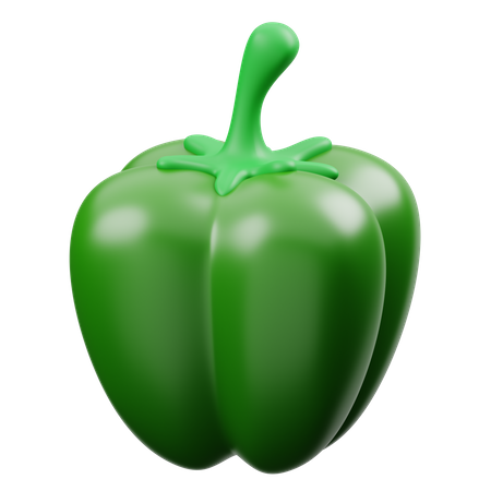 Grünem Paprika  3D Icon