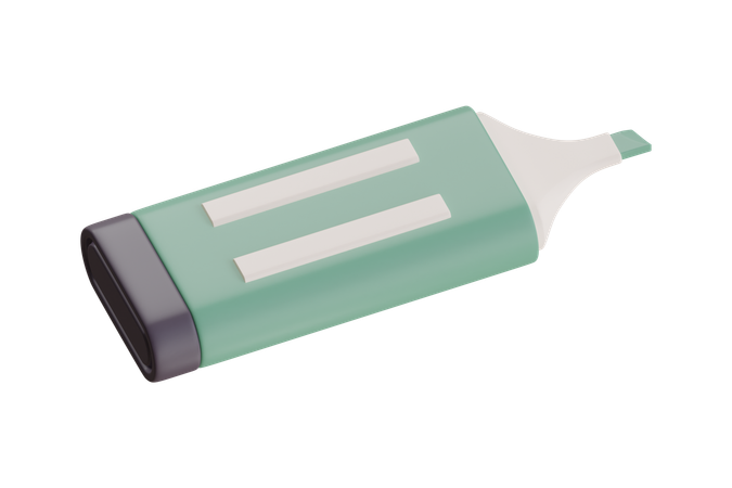 Grüner Textmarker  3D Icon