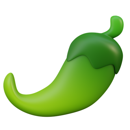 Grüne Chilli  3D Illustration