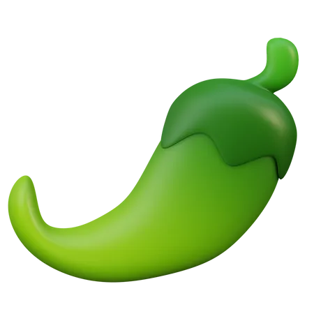 Grüne Chilli  3D Illustration