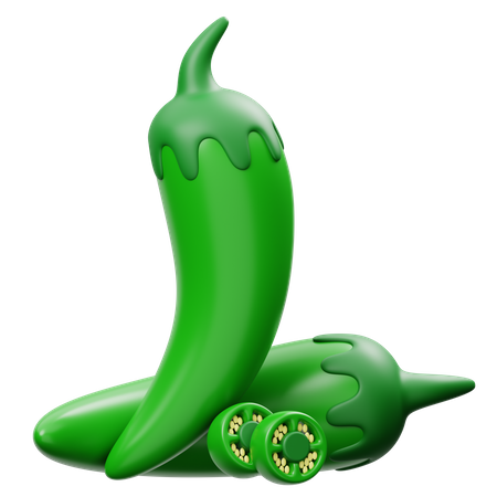 Grüne Chilli  3D Icon
