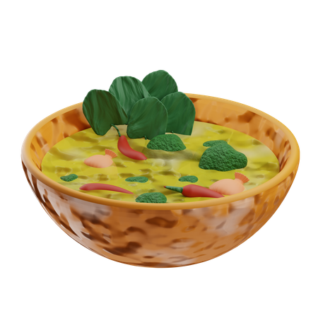 Grünes Curry  3D Icon