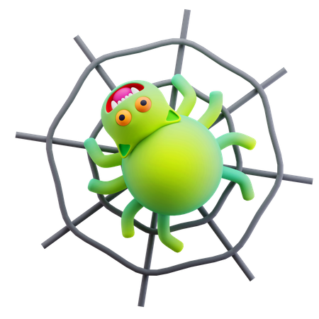 Grünes Spinnenmonster  3D Icon