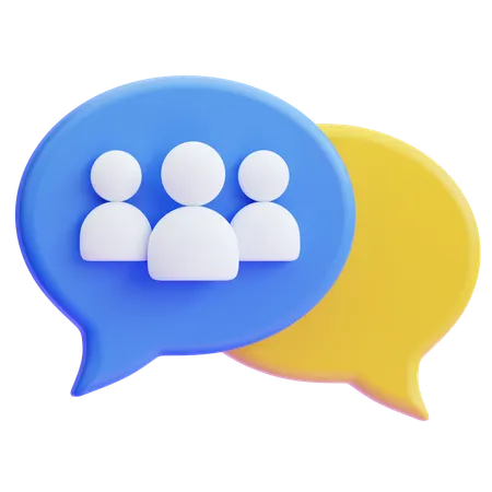 Conversa em grupo  3D Icon