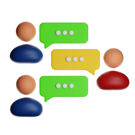 Conversa em grupo  3D Icon