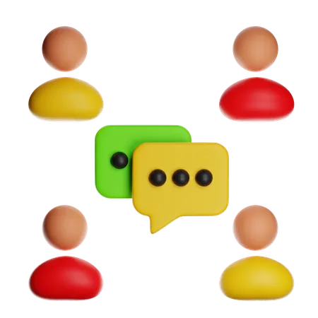Conversa em grupo  3D Icon