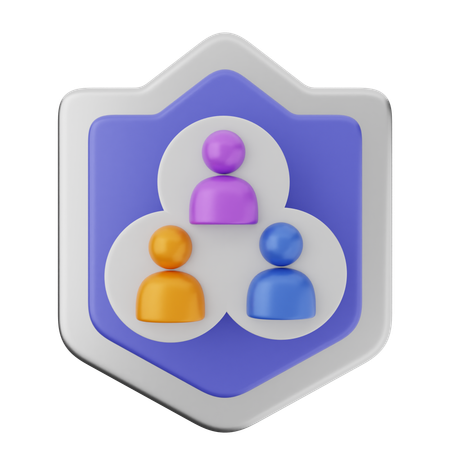 Proteção de escudo de grupo  3D Icon