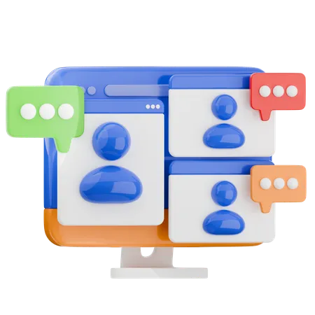 Gruppenchat  3D Icon