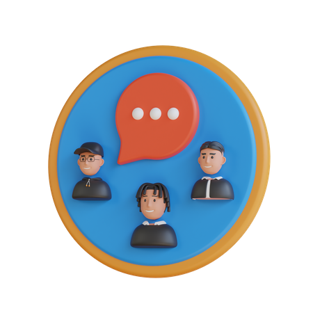 Gruppenchat  3D Icon