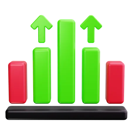 Gruppiertes Balkendiagramm  3D Icon