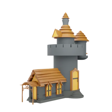 Gruseliges Haus  3D Illustration