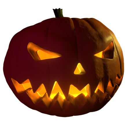 Gruseliger Halloween-Kürbis  3D Illustration