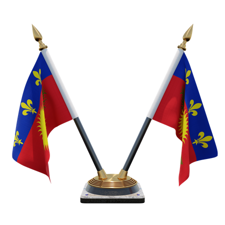 Suporte de bandeira de mesa dupla de Guadalupe  3D Flag