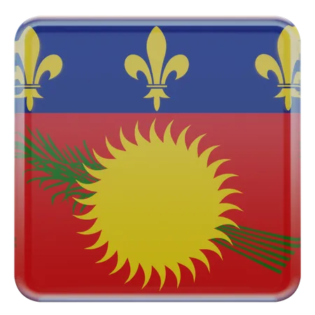 Guadeloupe Square Flag  3D Icon