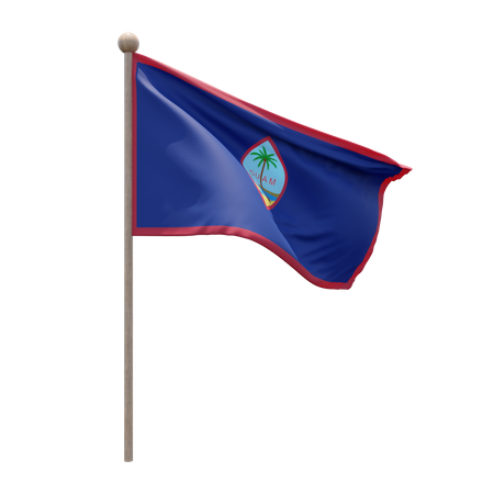 Mât de drapeau de Guadeloupe  3D Flag