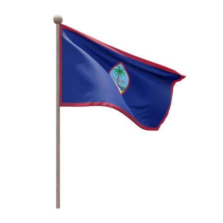 Mât de drapeau de Guadeloupe  3D Flag