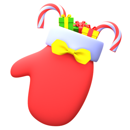 Guante de navidad  3D Icon