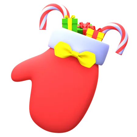 Guante de navidad  3D Icon