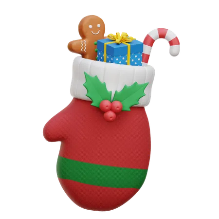 Guante de navidad  3D Icon