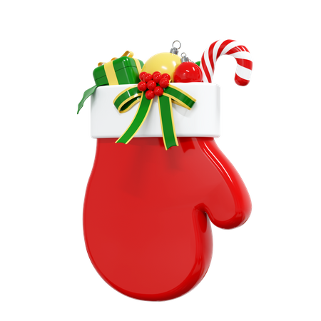 Guante de navidad  3D Icon