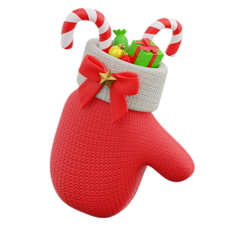 Guante de navidad  3D Icon