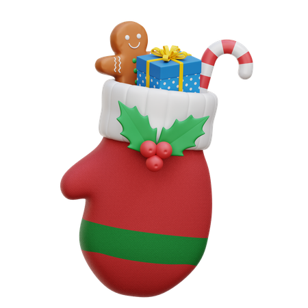 Guante de navidad  3D Icon